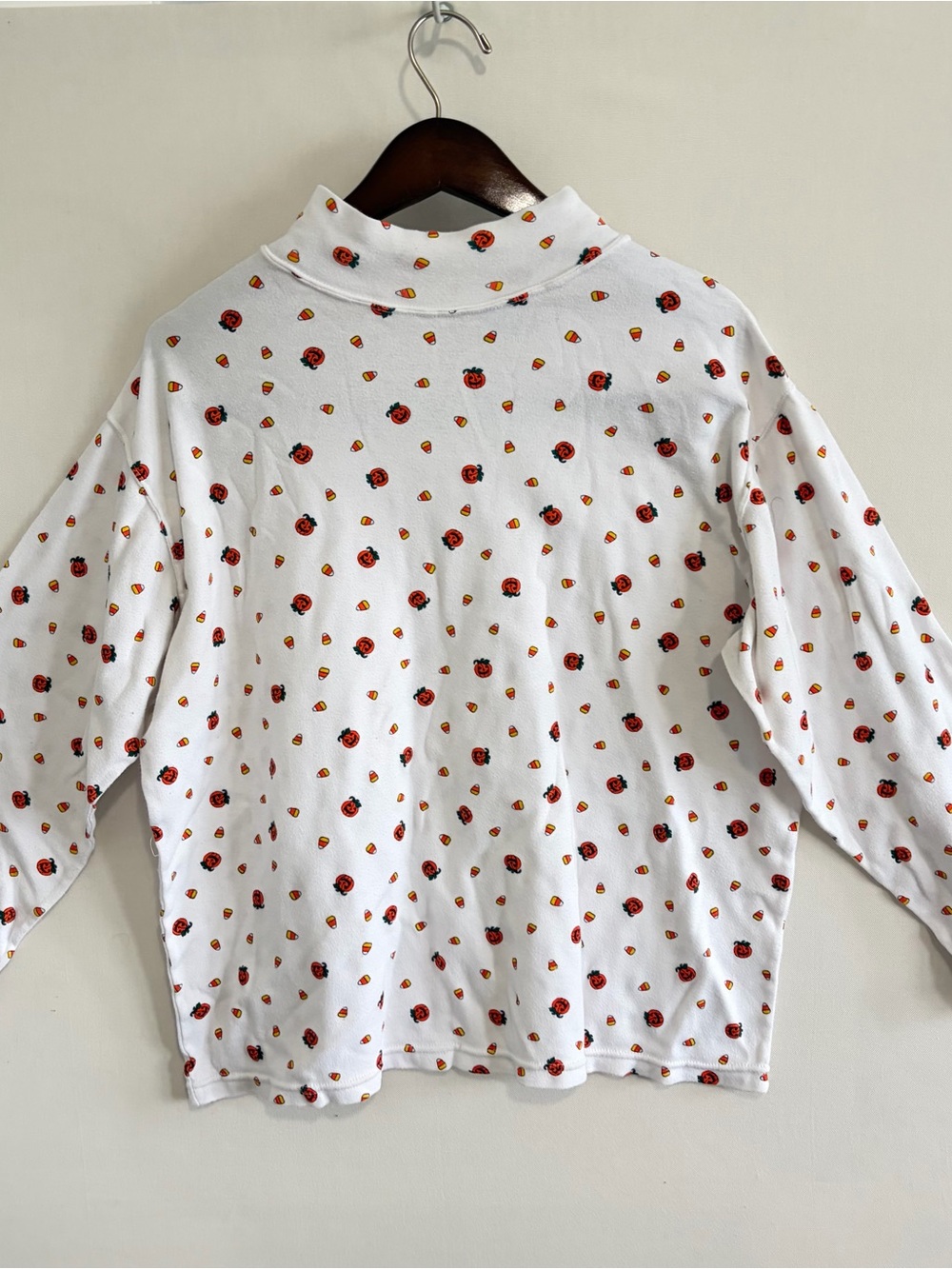 VTG 90s  Halloween Turtleneck Mock Neck Women's 1XL Long Sleeve Shirt Pumpkins